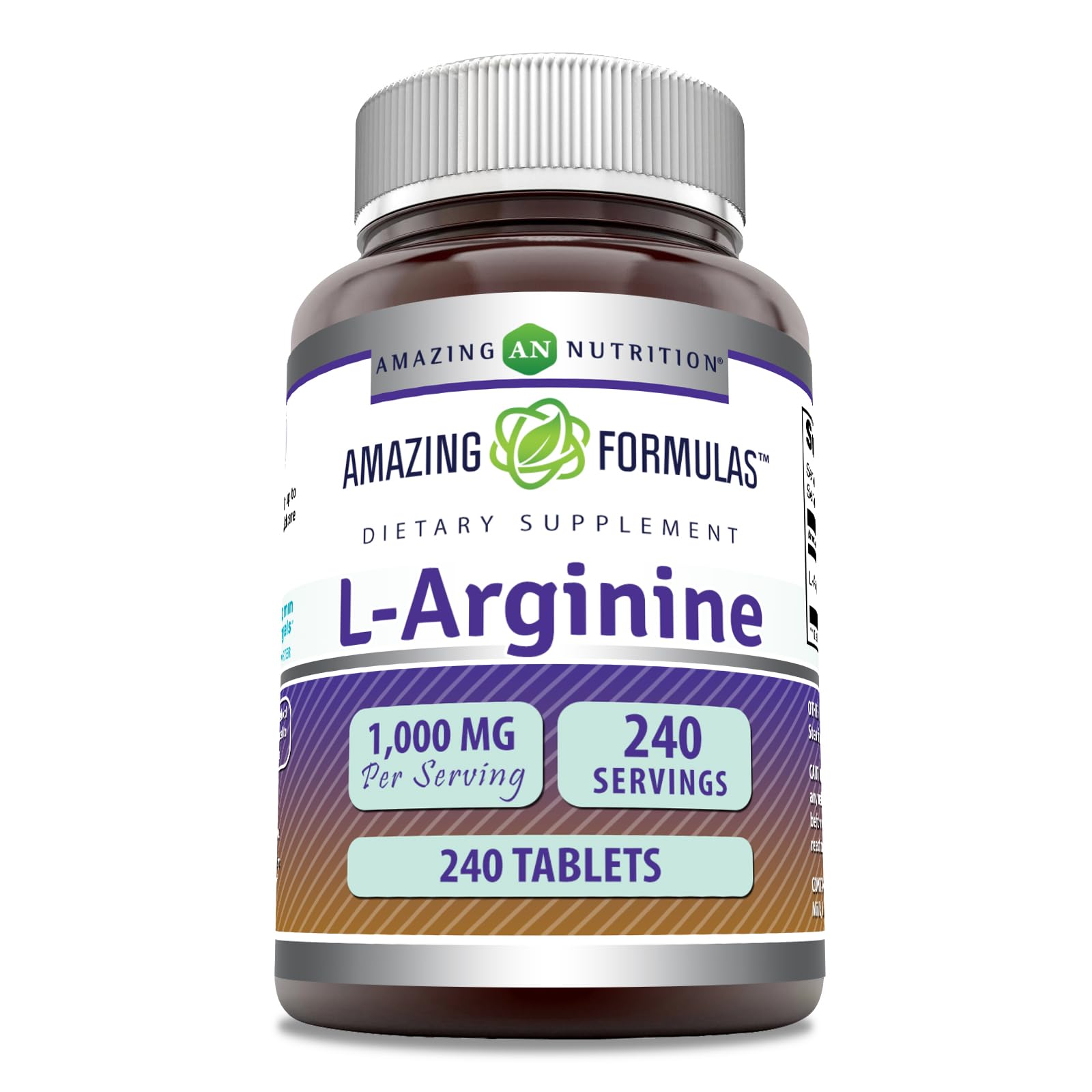 Amazing Formulas L-Arginine 1000mg bottle front view for simple daily supplementation