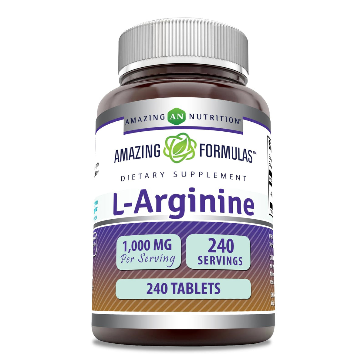 Amazing Formulas L-Arginine 1000mg bottle front view for simple daily supplementation