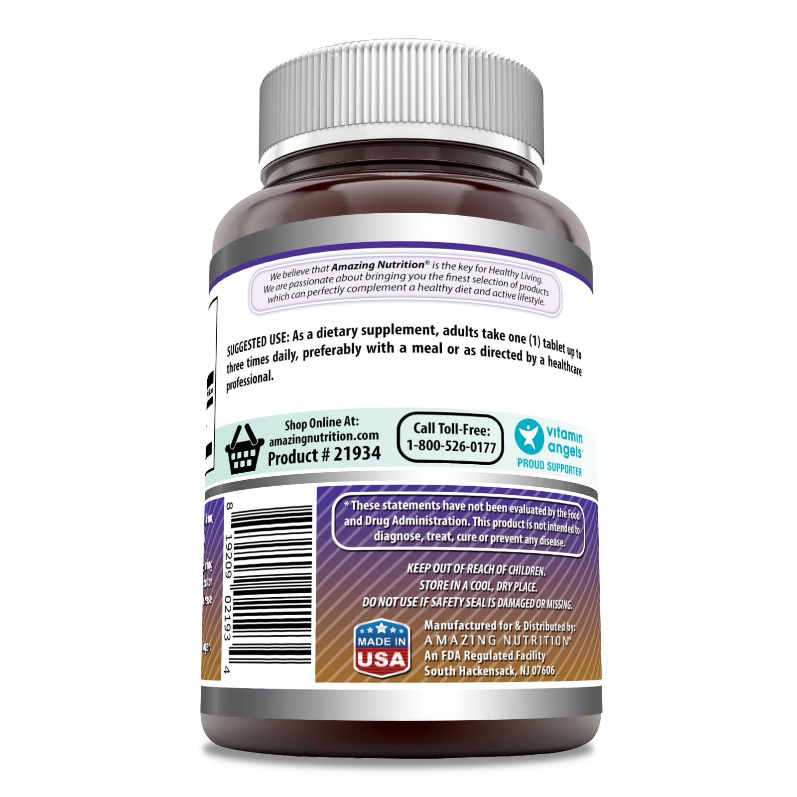 Amazing Formulas L-Arginine 1000mg tablets close-up for easy daily intake