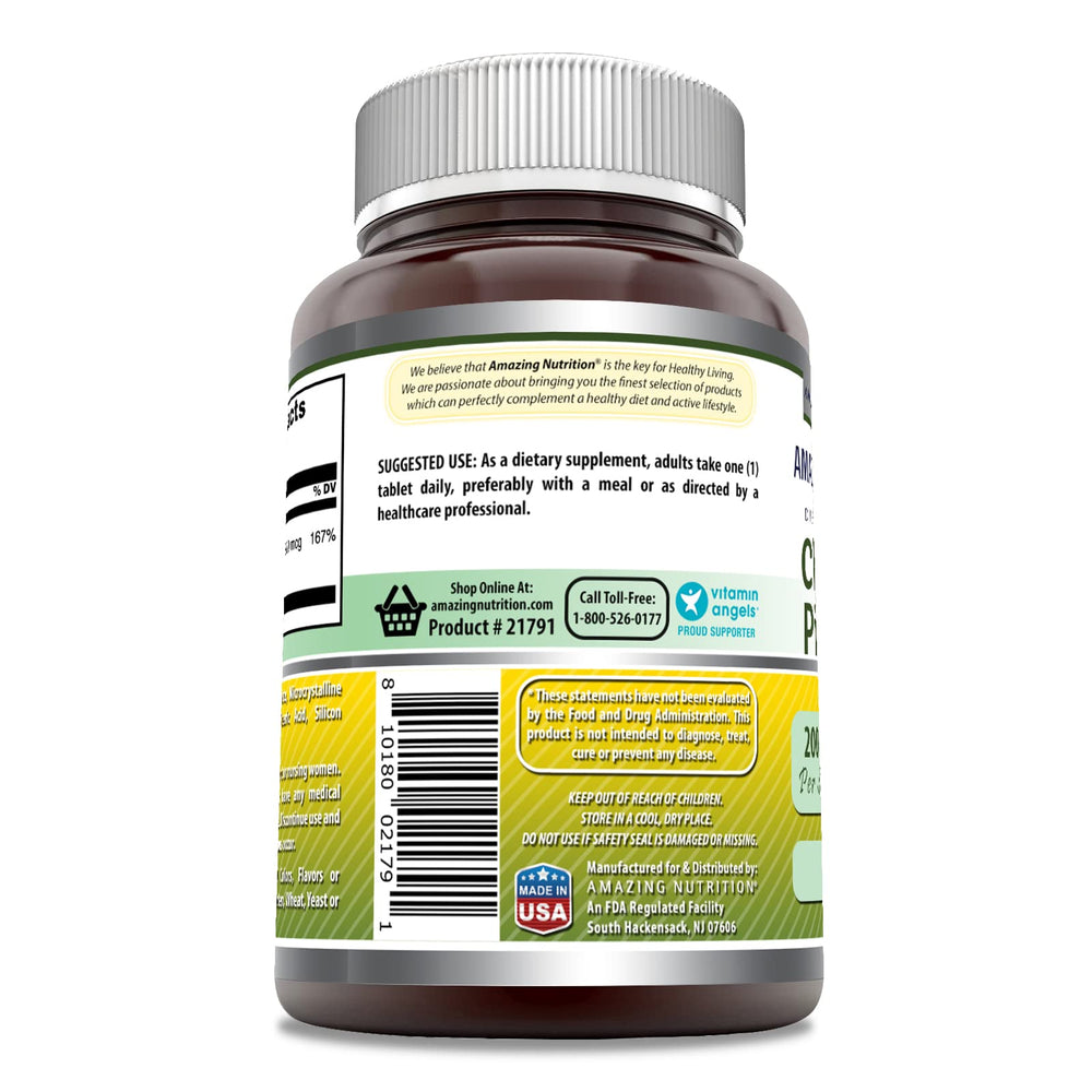 Amazing Formulas chromium picolinate bottle with clearly visible label.