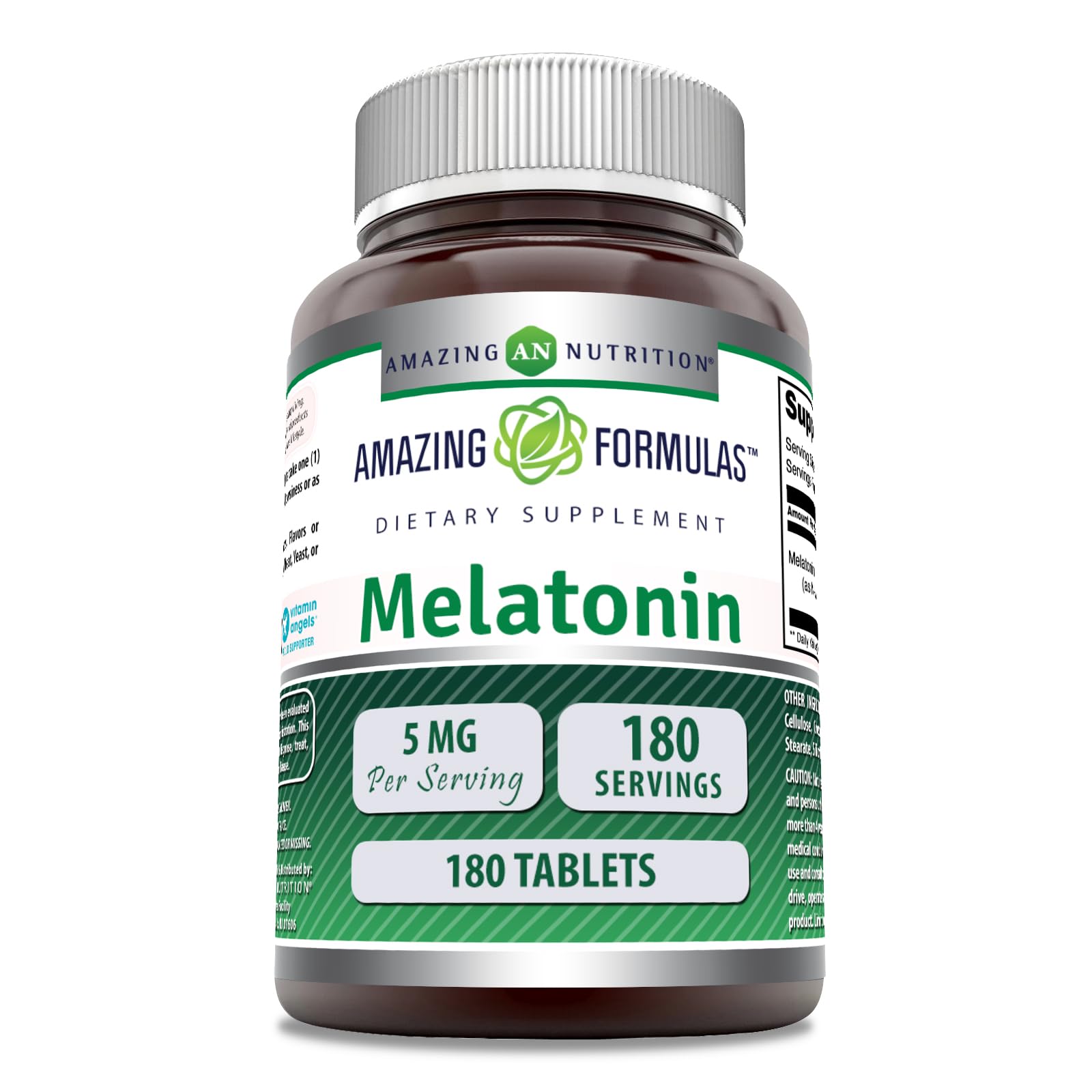 Amazing Formulas Melatonin unflavored 5 mg bottle supports a calm bedtime routine
