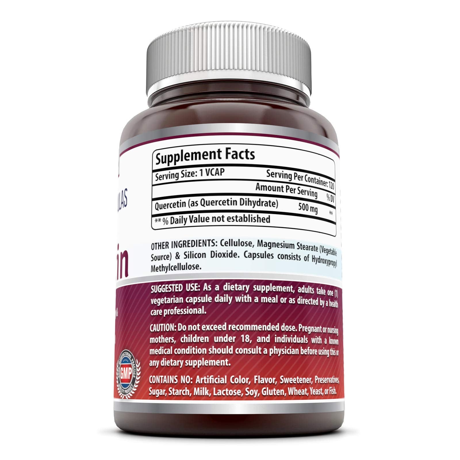 Quercetin 500mg veggie capsules arranged for easy daily use.