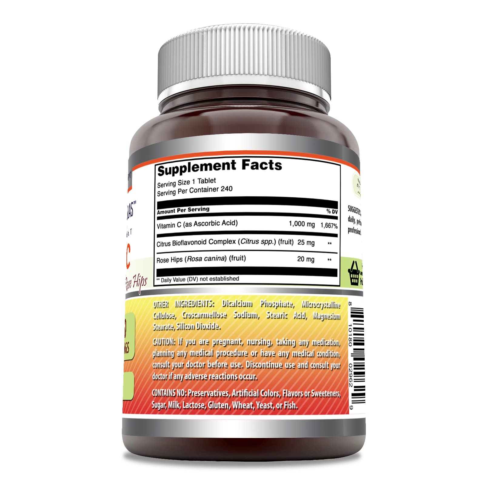 Amazing Formulas Vitamin C with Citrus Bioflavonoids—capsules for natural vitamin C.
