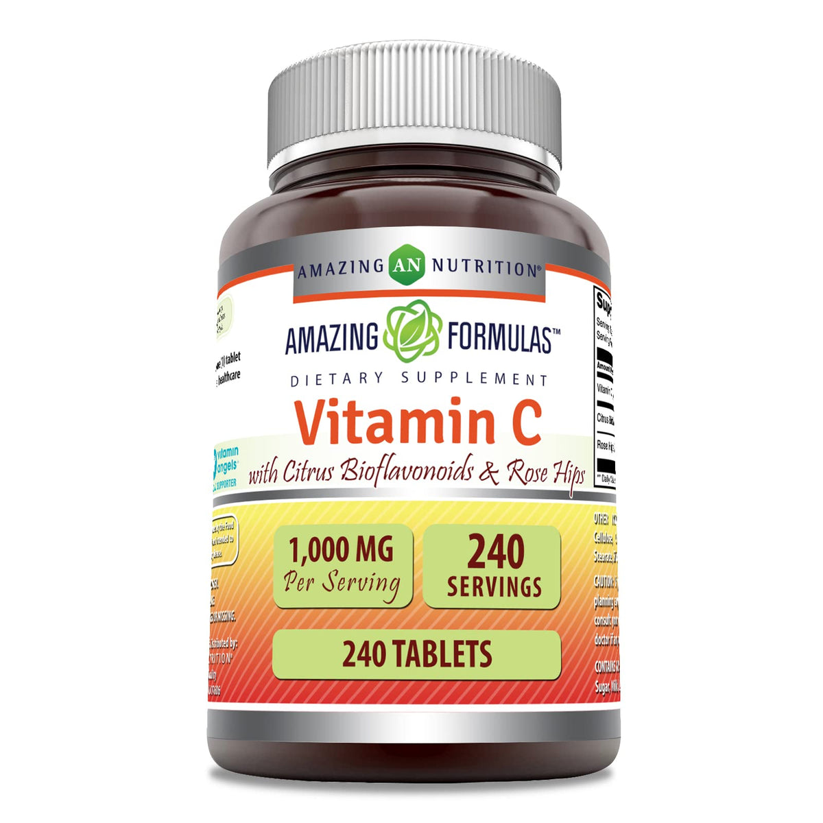 Amazing Formulas Vitamin C with Rose Hips bottle—antioxidant-rich daily support.
