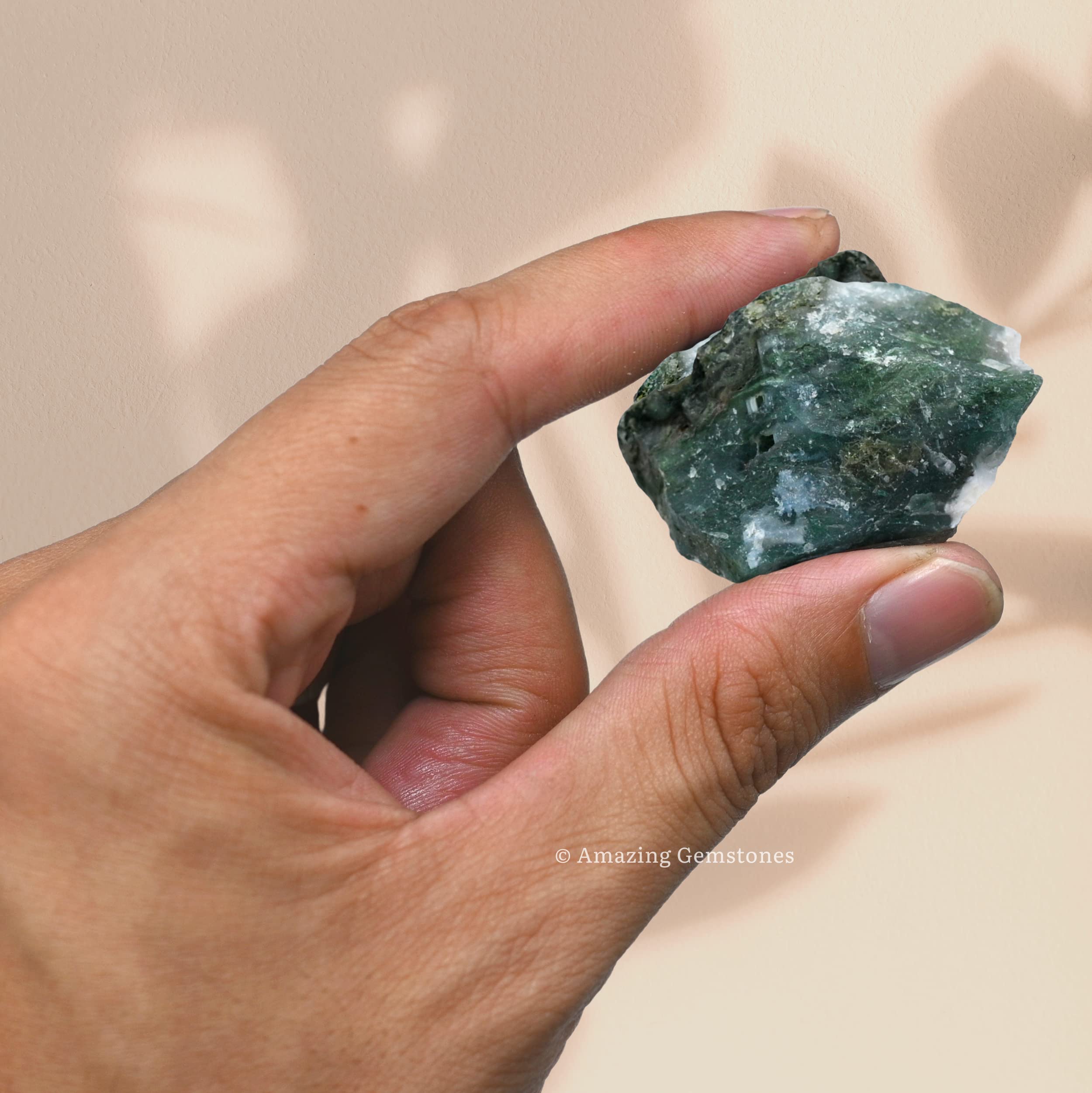 Amazing Gemstone agata-musgo, cristales crudos para rituales de calma y serenidad.