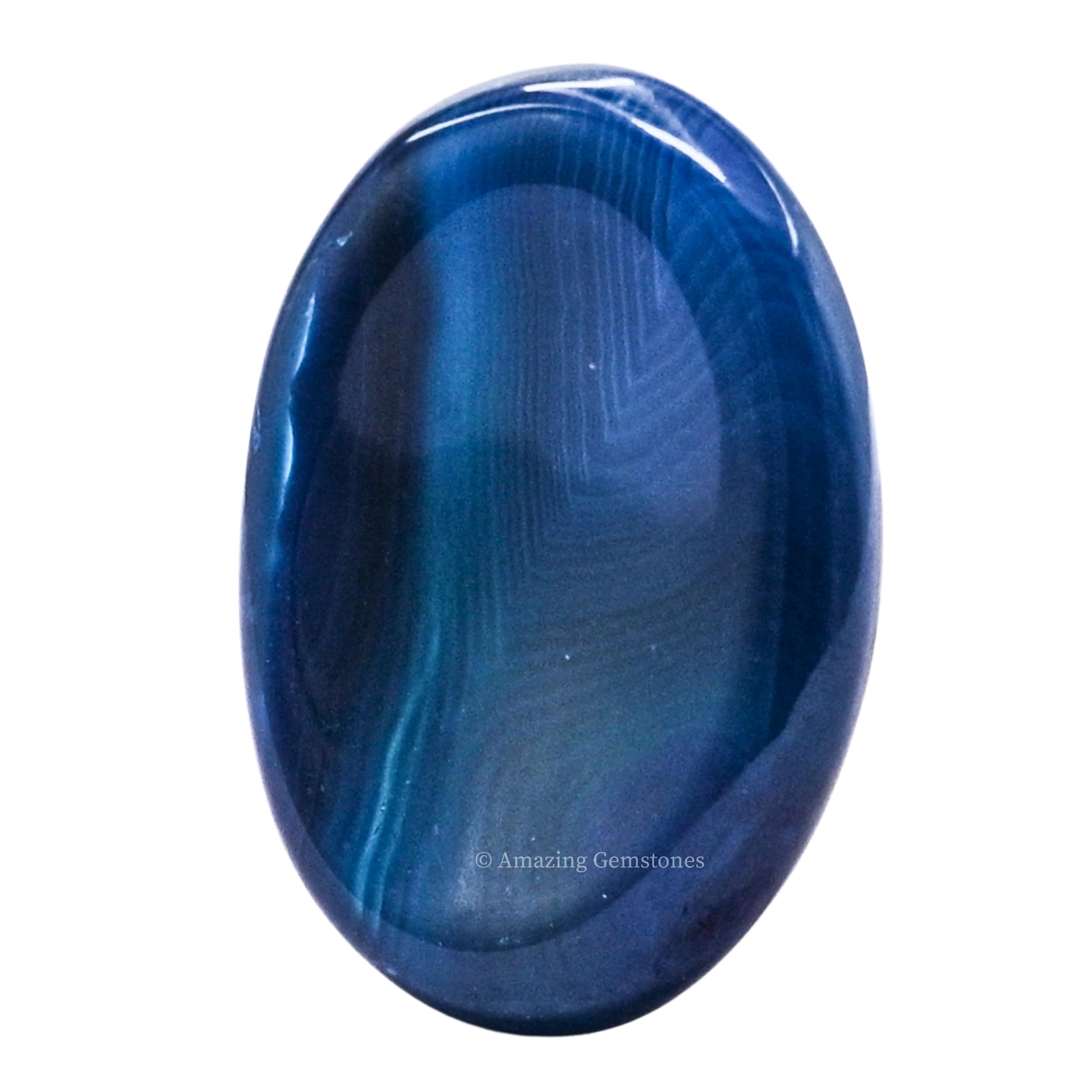 Amazing Gemstone Alma Blue Agate worry stone during meditation for steady focus.
