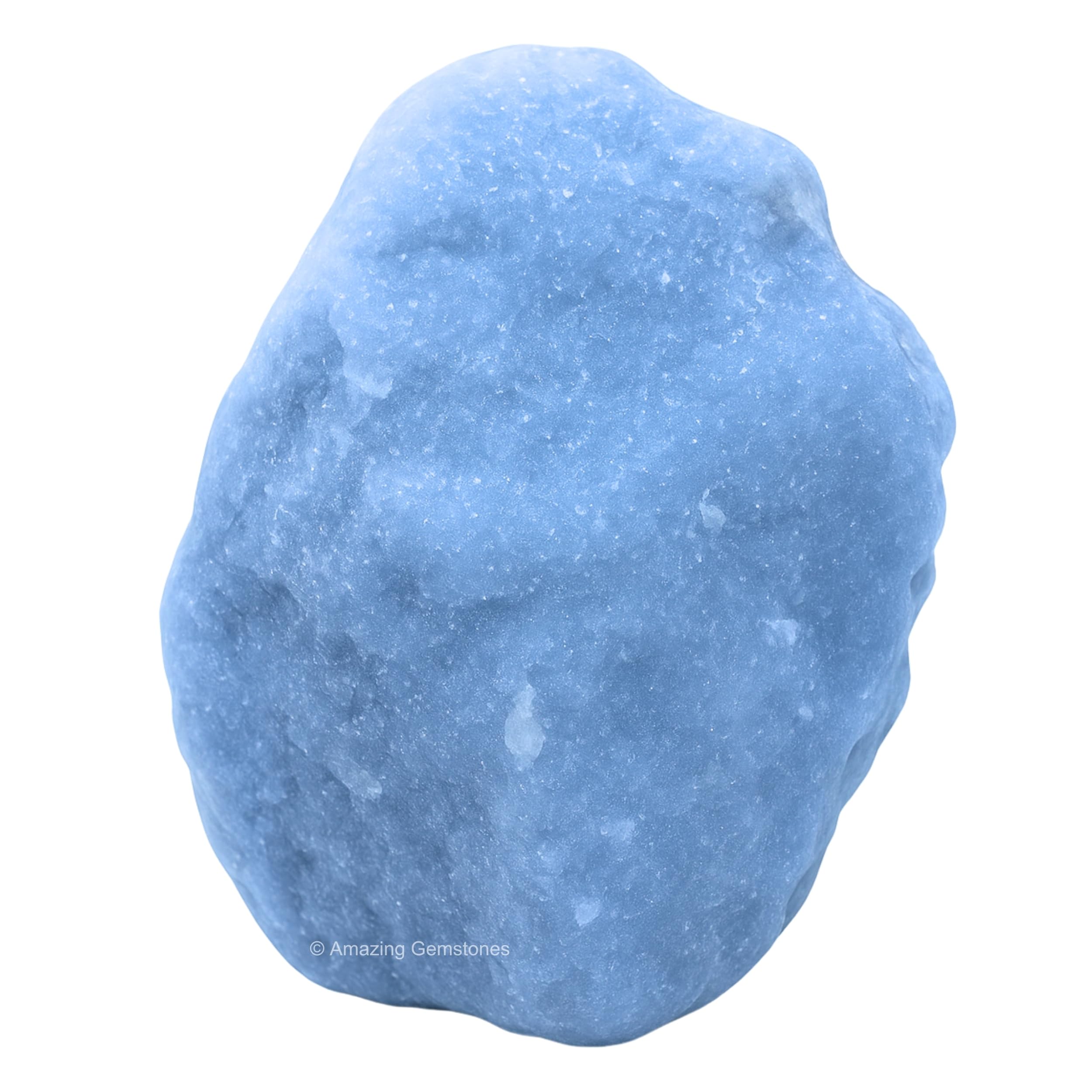 Amazing Gemstone Angelite raw stone close-up for meditation and calm