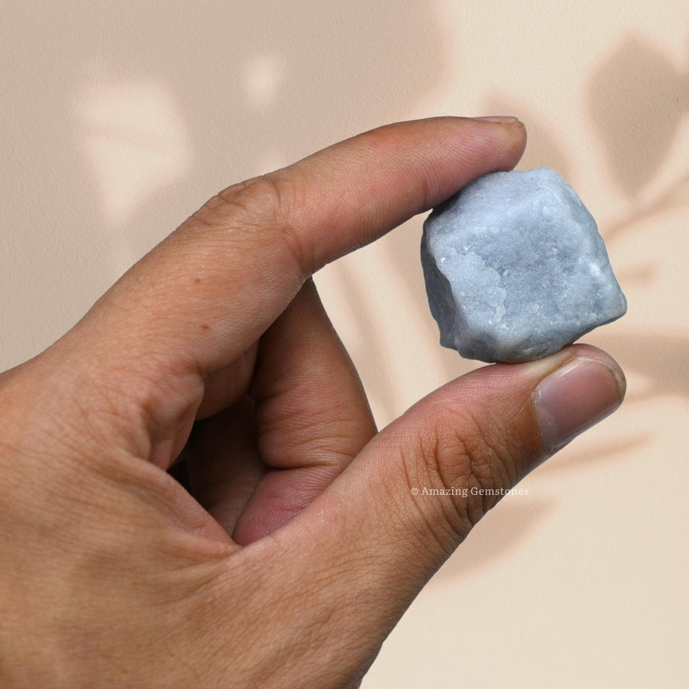 Amazing Gemstone Angelite with velvet bag, gift-ready packaging