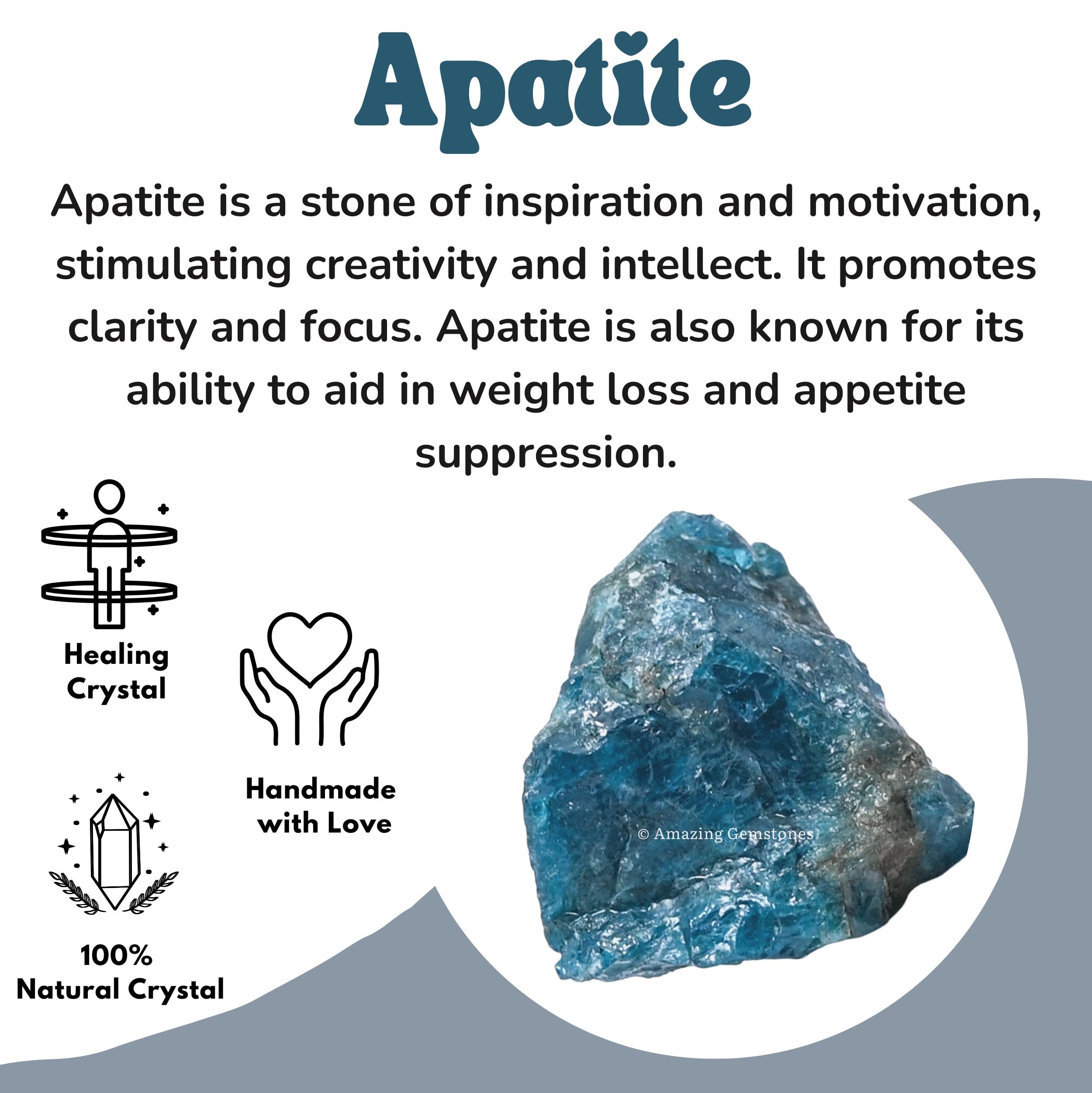 Amazing Gemstone apatita para pulidos y tallados.