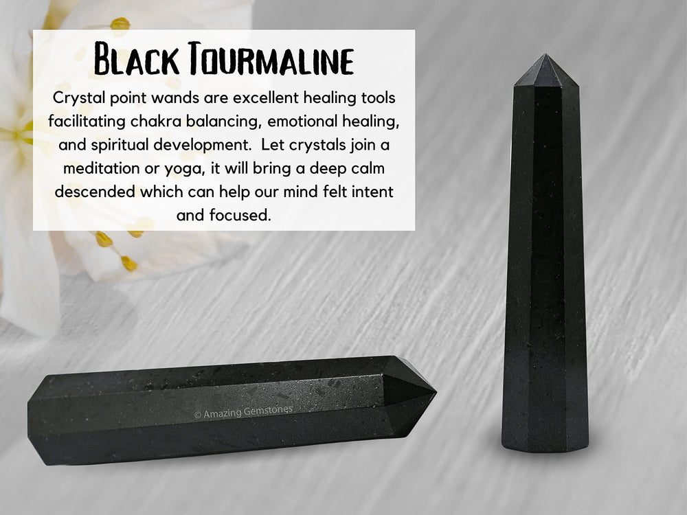 Amazing Gemstone Black Tourmaline Crystal Tower provides protection in busy spaces.