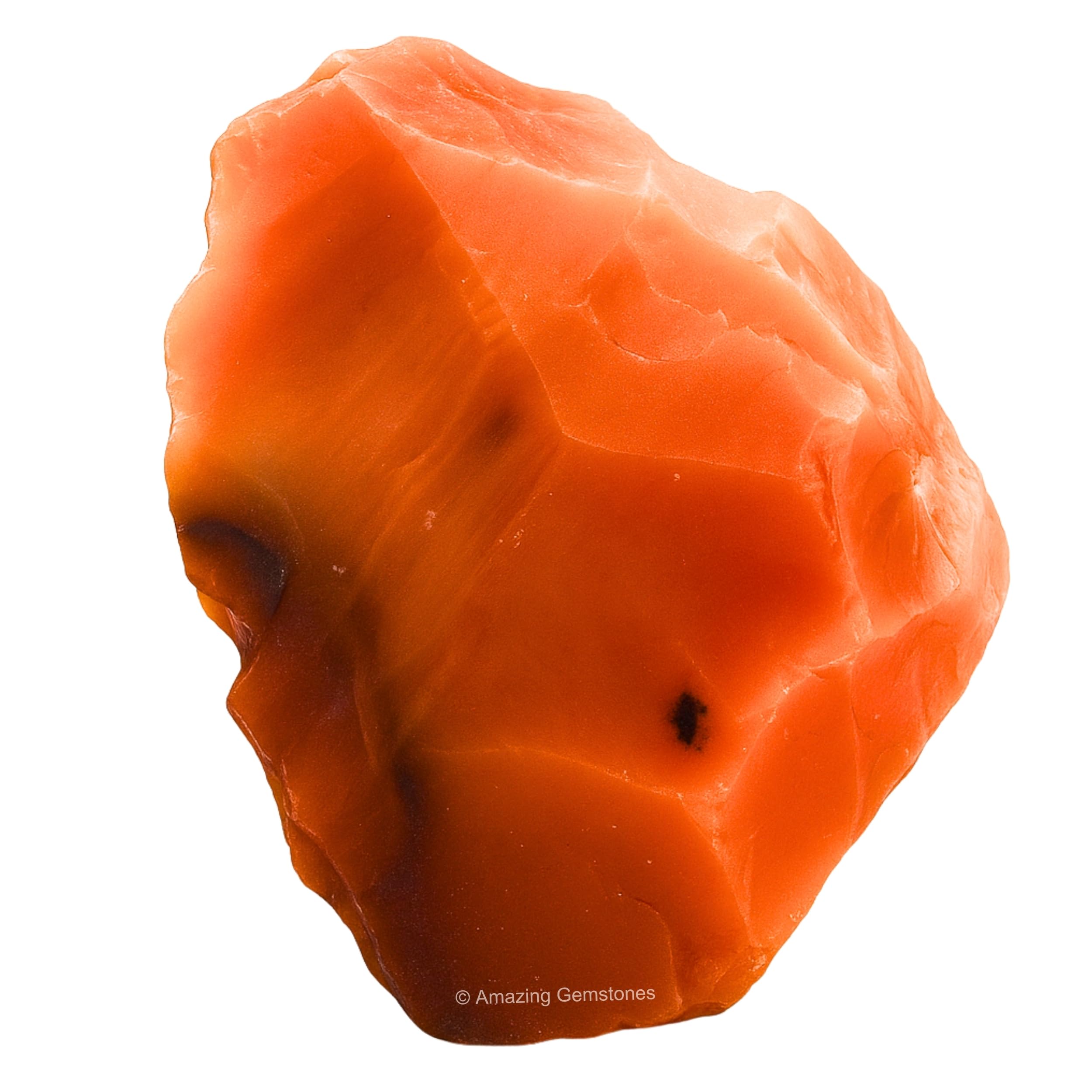 Amazing Gemstone Carnelian rough stone closeup emphasizes texture and grounding energy