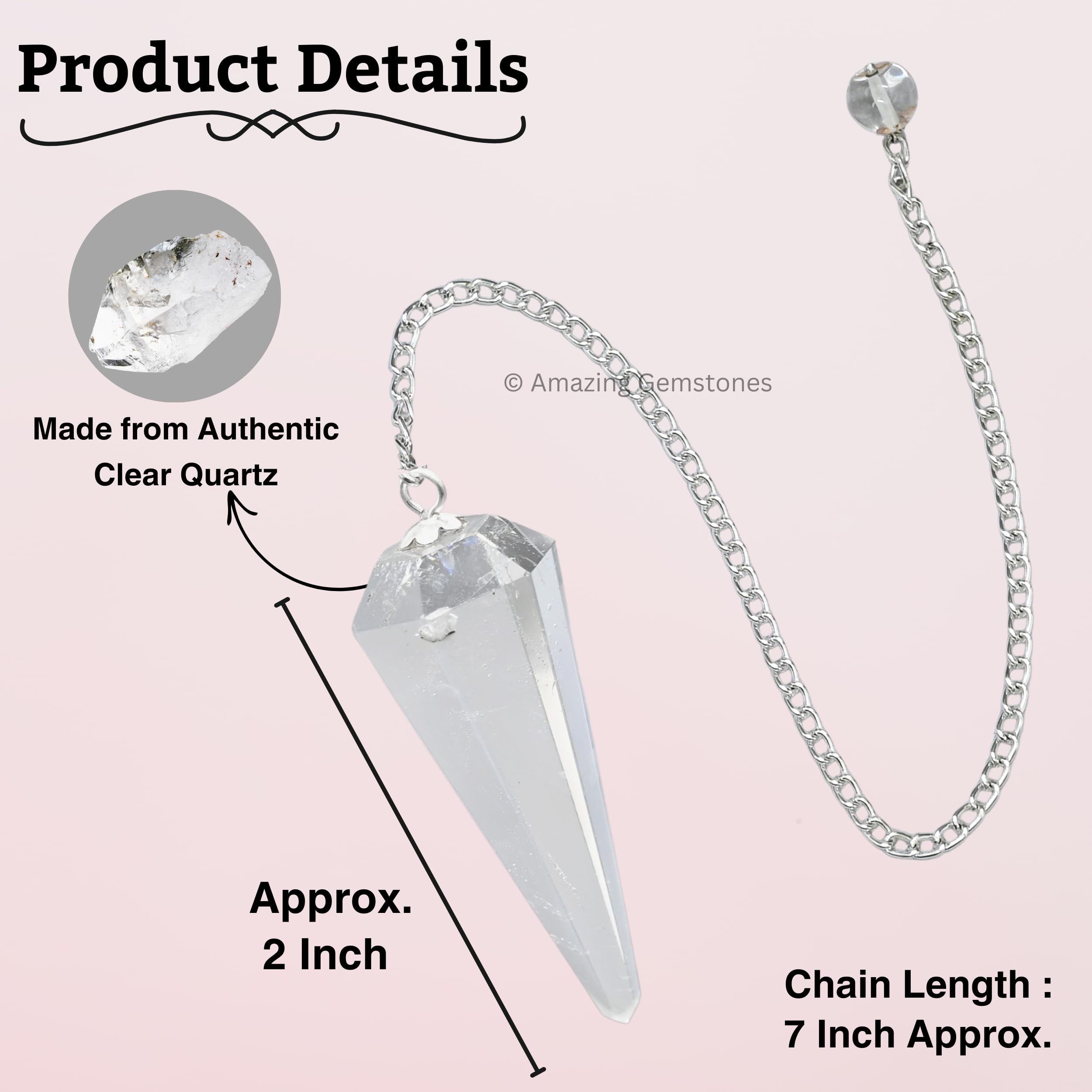 Amazing Gemstone crystal pendulum craftsmanship shows meticulous build for focused practice.