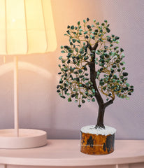 Amazing Gemstone Crystal Tree on wood base elevates desk decor