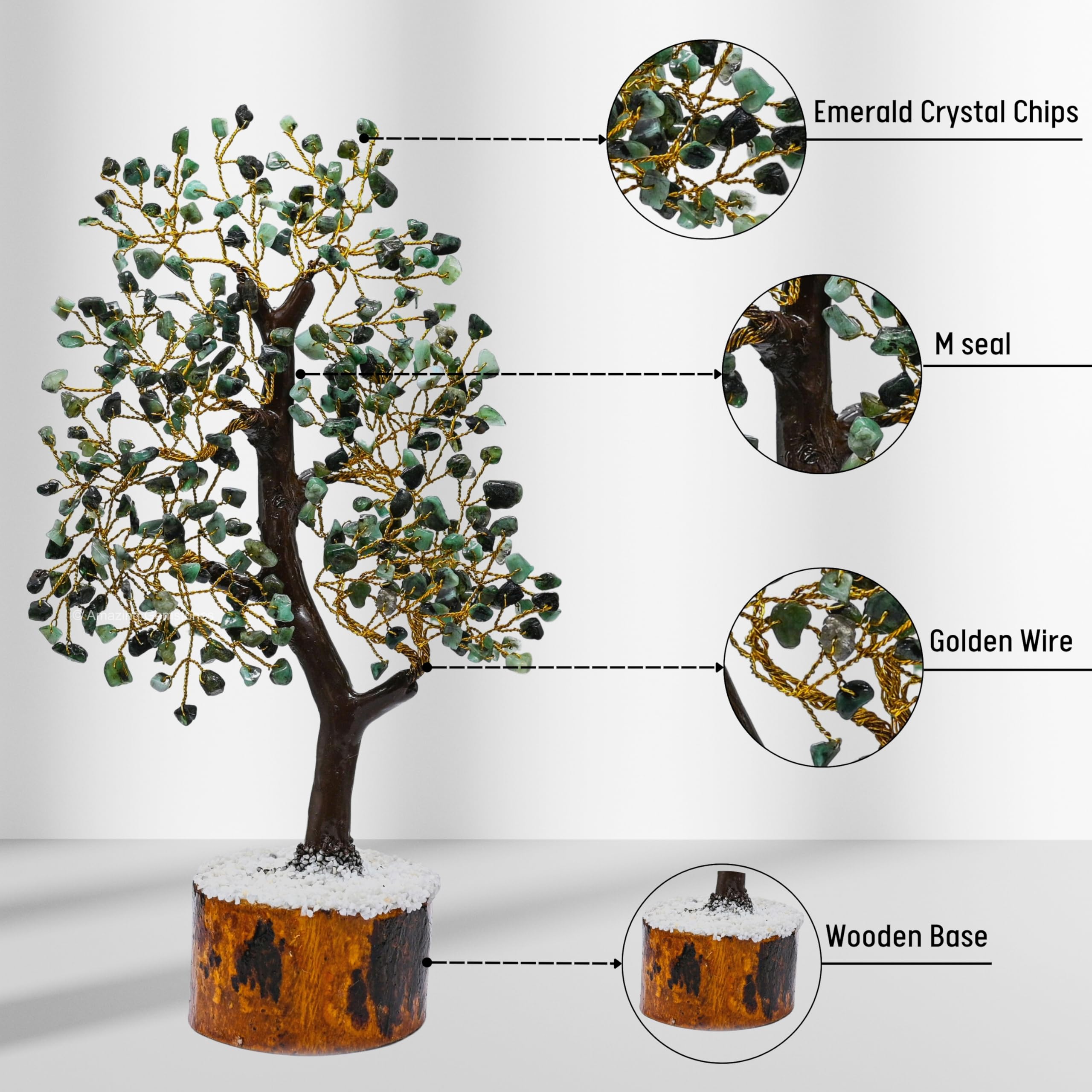 Amazing Gemstone Emerald Crystal Bonsai adds natural beauty to living spaces