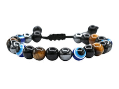Amazing Gemstone Evil Eye bracelet with black obsidian beads for daily protection.