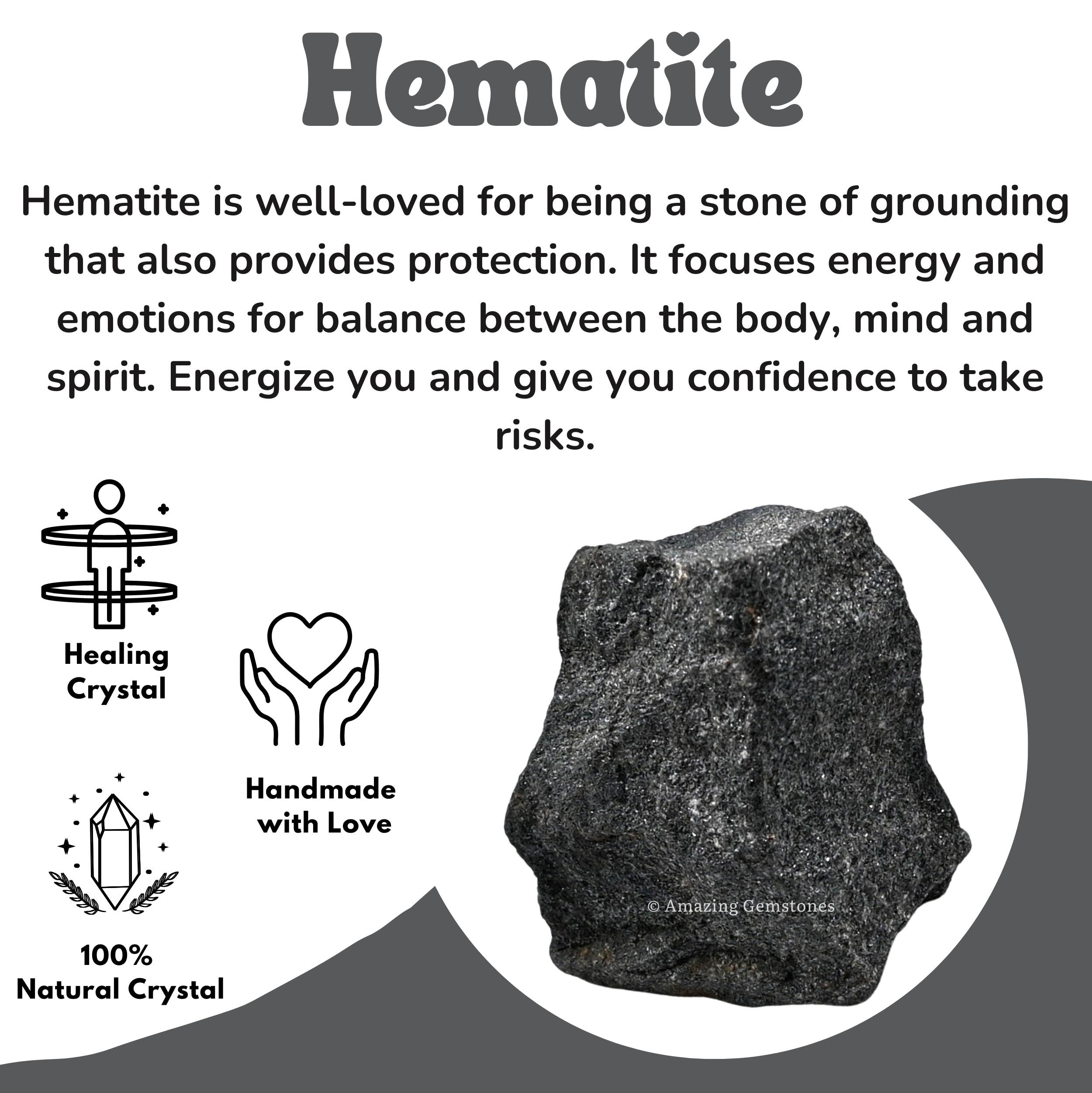 Amazing Gemstone hematite protection energy focus stone.