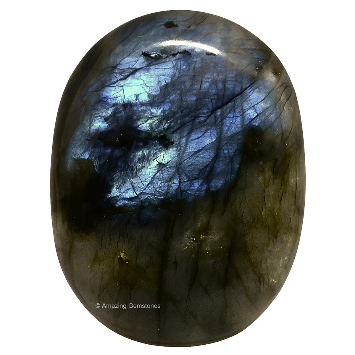 Amazing Gemstone Labradorite palm stone large size for easy holding during meditation.