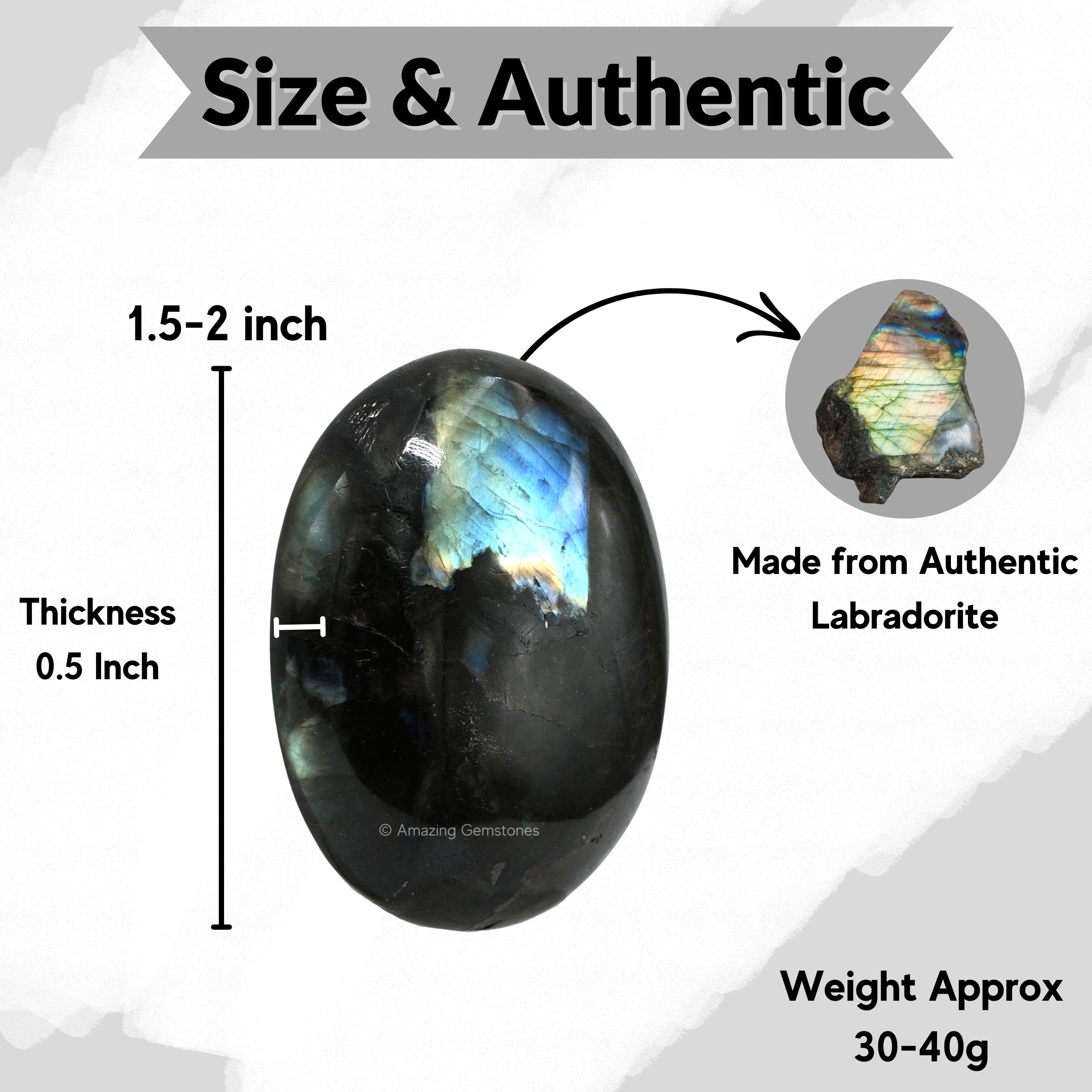 Amazing Gemstone Labradorite palm stone suitable for Reiki supplies and calm focus.
