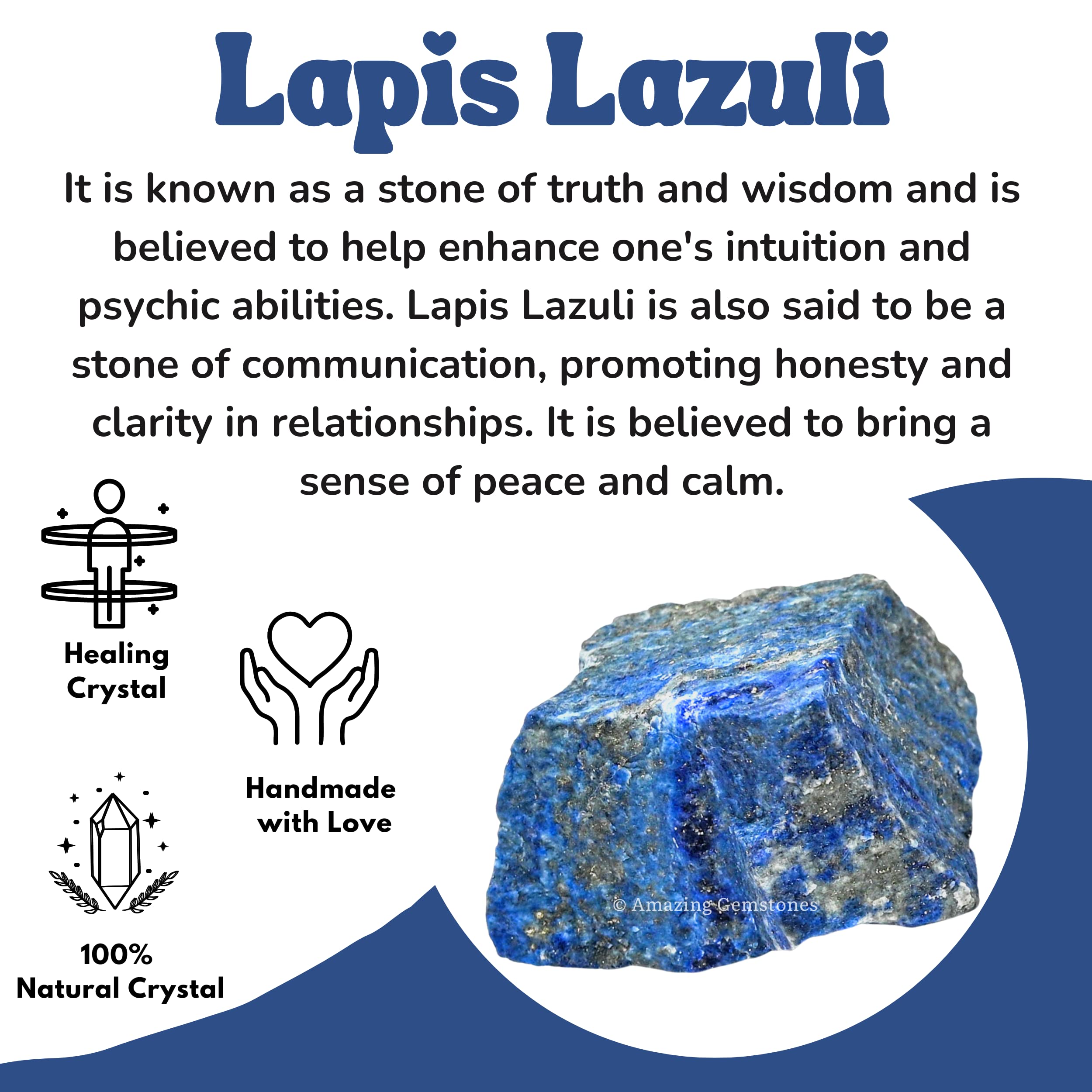 Natural color variation in Amazing Gemstone lapis lazuli enhances unique stone collections.