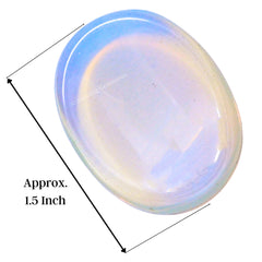 Amazing Gemstone Opalite worry stone closeup glow for calm ambience.