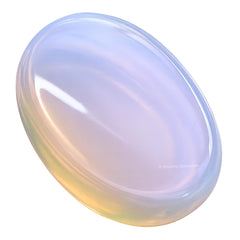 Amazing Gemstone Opalite worry stone held in palm for mindful focus.
