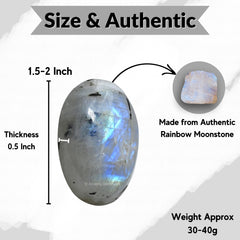 Studio shot of Amazing Gemstone Rainbow Moonstone with natural shimmer