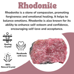 Amazing Gemstone rhodonite en bolsa de terciopelo, regalo listo para regalar.