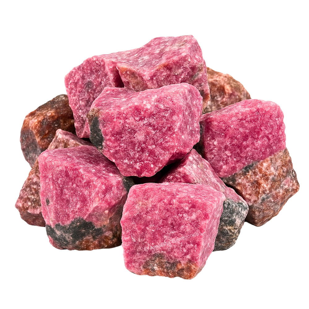 Amazing Gemstone rhodonite pieza única, lista para regalo con certificado de autenticidad.