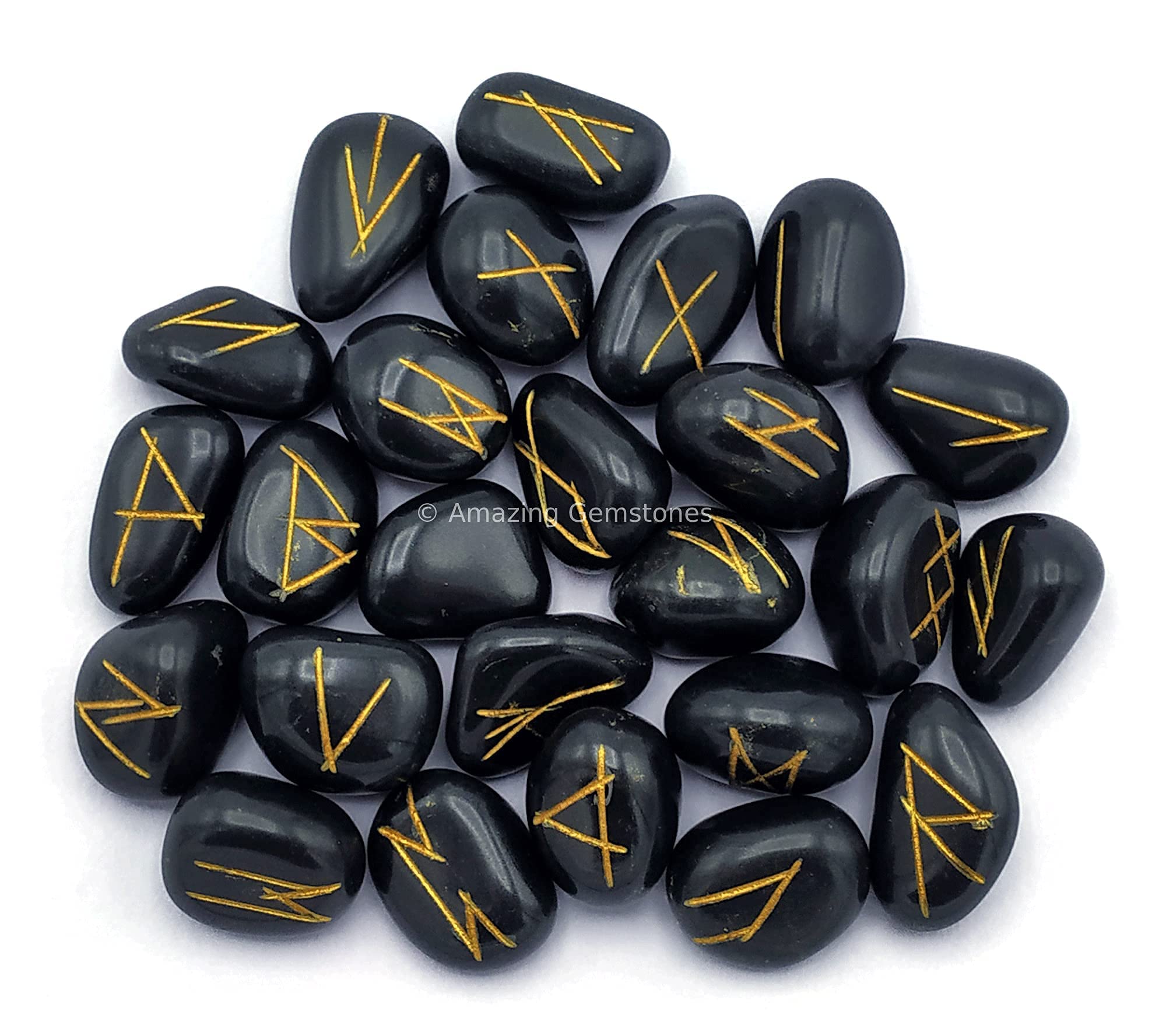Amazing Gemstone Runes set in velvet pouch for portability