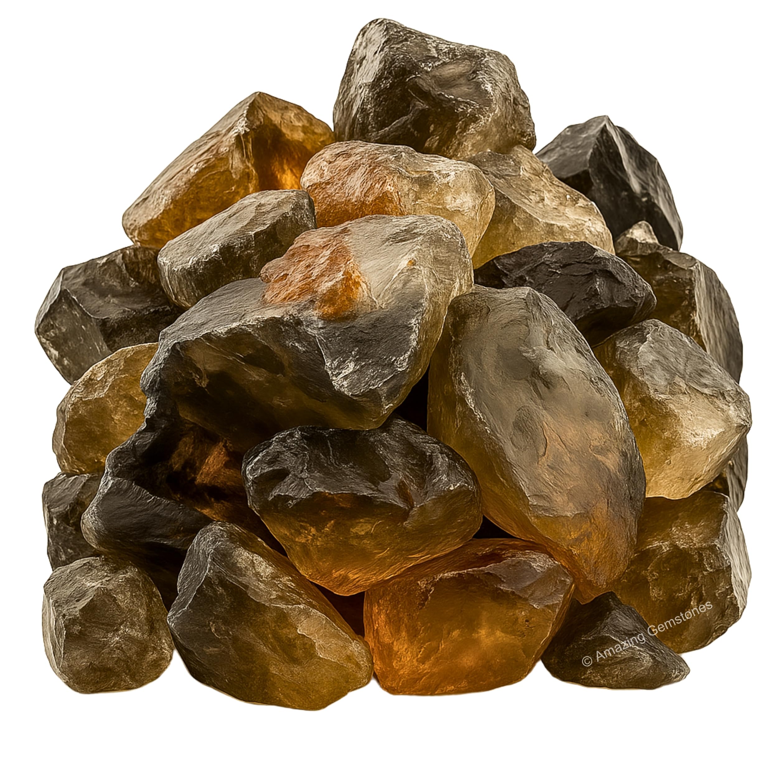 Amazing Gemstone smoky quartz in velvet bag, ready for gifting or display