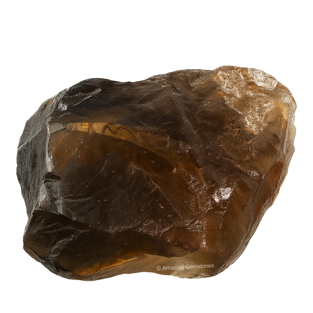 Amazing Gemstone smoky quartz natural stone closeup highlighting texture for tactile tumbling