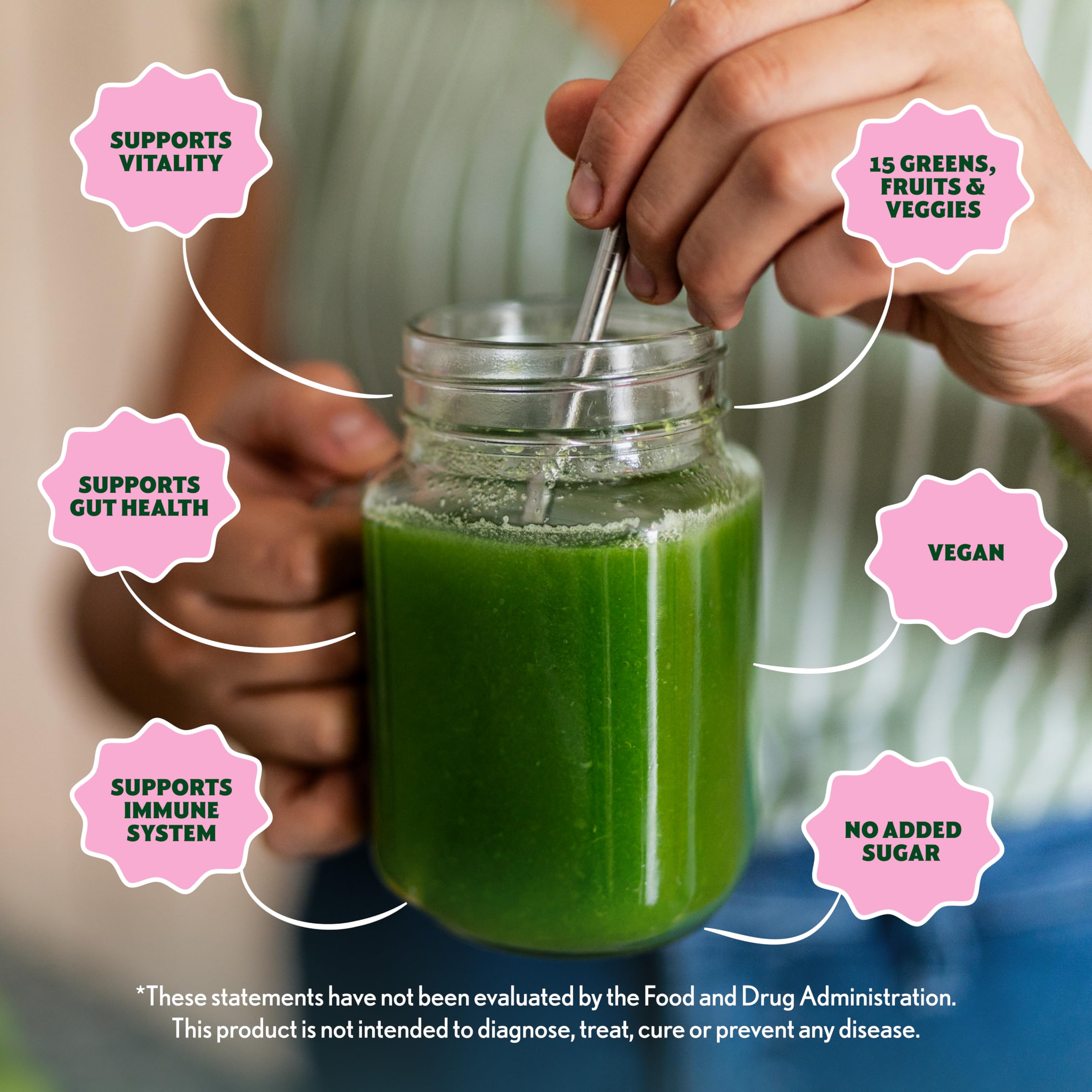 Berry Green Superfood smoothie featuring Amazing Grass for a vibrant, on-the-go meal.