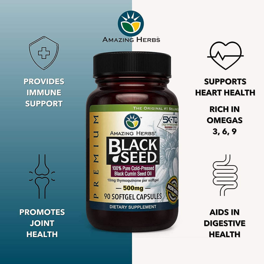 Amazing Herbs gluten-free and non-GMO badge highlights clean ingredients.