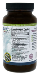 Amazing Herbs Black Seed Oil Pills bottle on counter illustrates easy daily wellness routine.