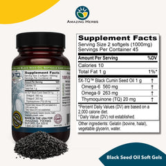 Cap opening on Amazing Herbs black seed oil capsules bottle.