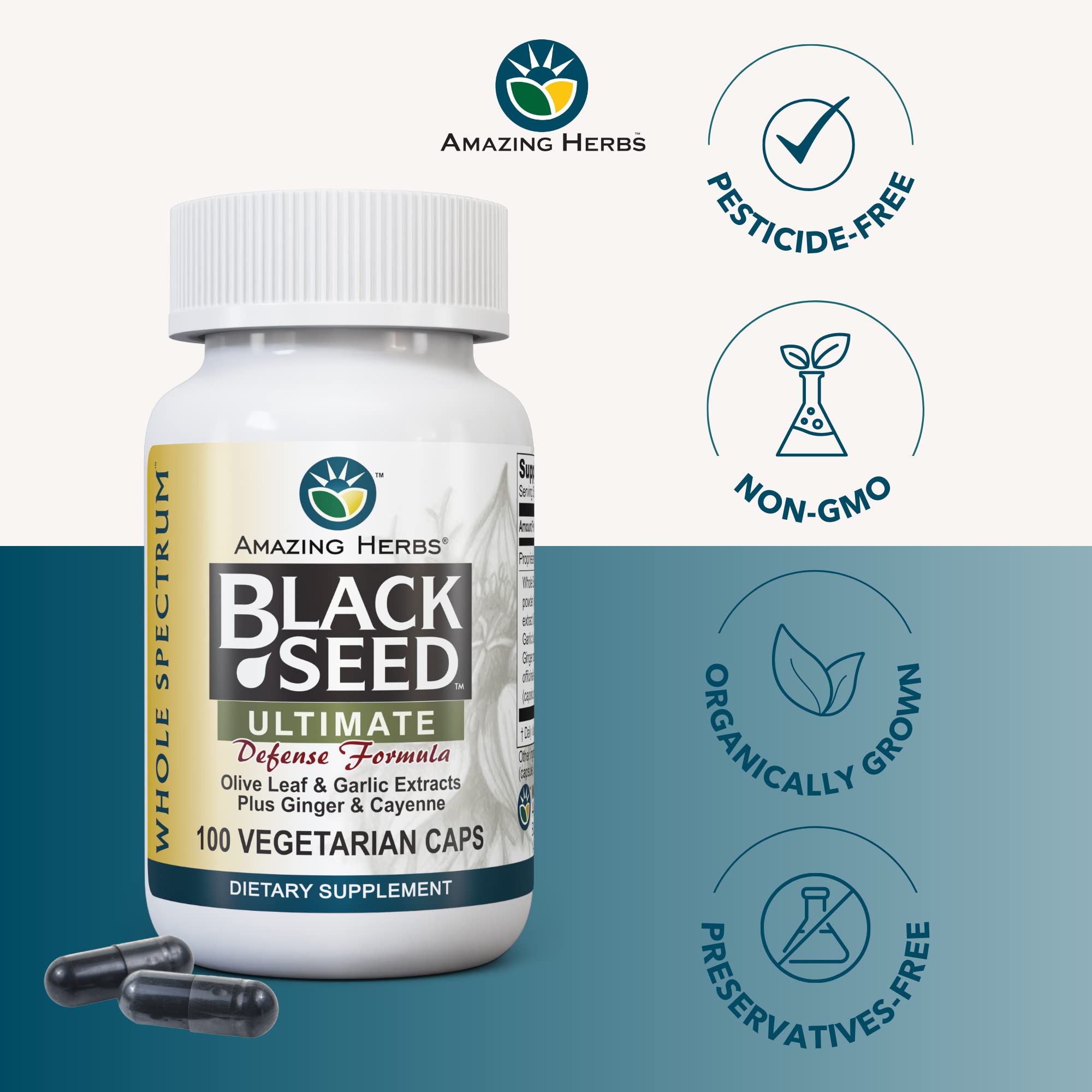 Vegan gluten-free badge on Amazing Herbs product packaging