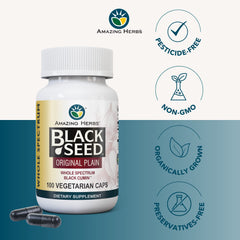 Amazing Herbs vegan gluten-free capsules demonstrate clean plant-based nutrition.