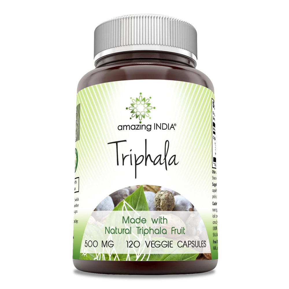 Amazing India Triphala capsules for daily digestion balance.