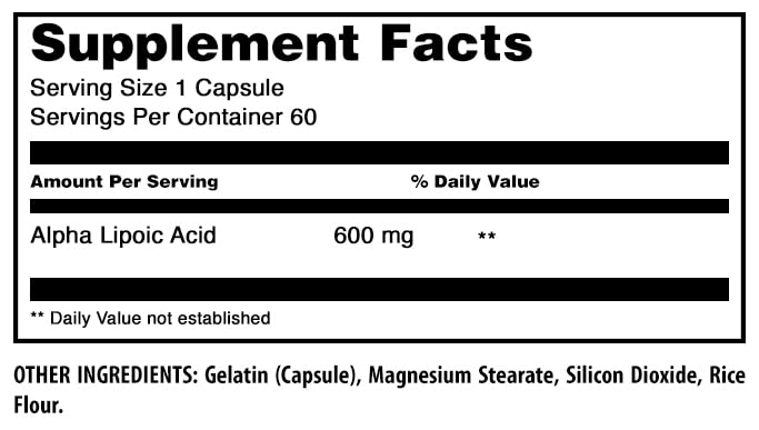 Amazing Nutrition Alpha Lipoic Acid capsules outside pour: convenient serving size for your routine.