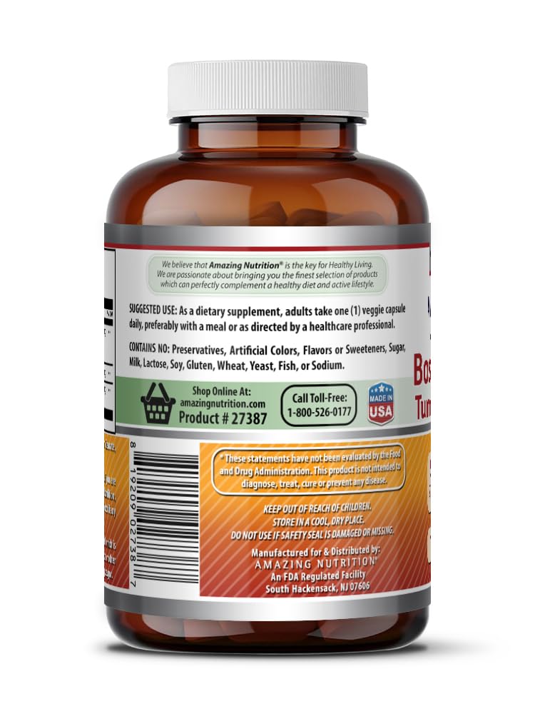 Amazing Nutrition Amazing Formulas label close-up highlights Non-GMO and Gluten Free attributes.