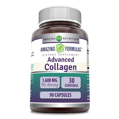 Amazing Nutrition Amazing Formulas bottle front showing 1600 mg collagen per serving.