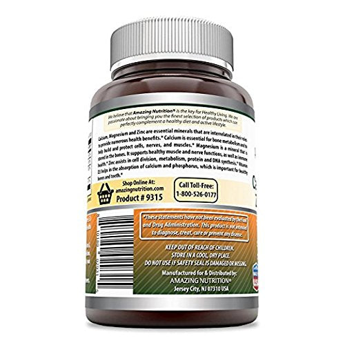 Tablets closeup from Amazing Formulas calcium magnesium zinc supplement for daily use