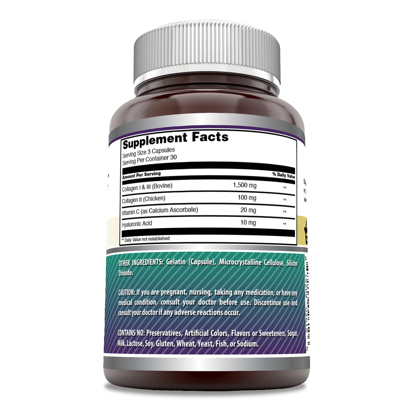 Amazing Nutrition Amazing Formulas capsules close-up showing easy-to-swallow size.