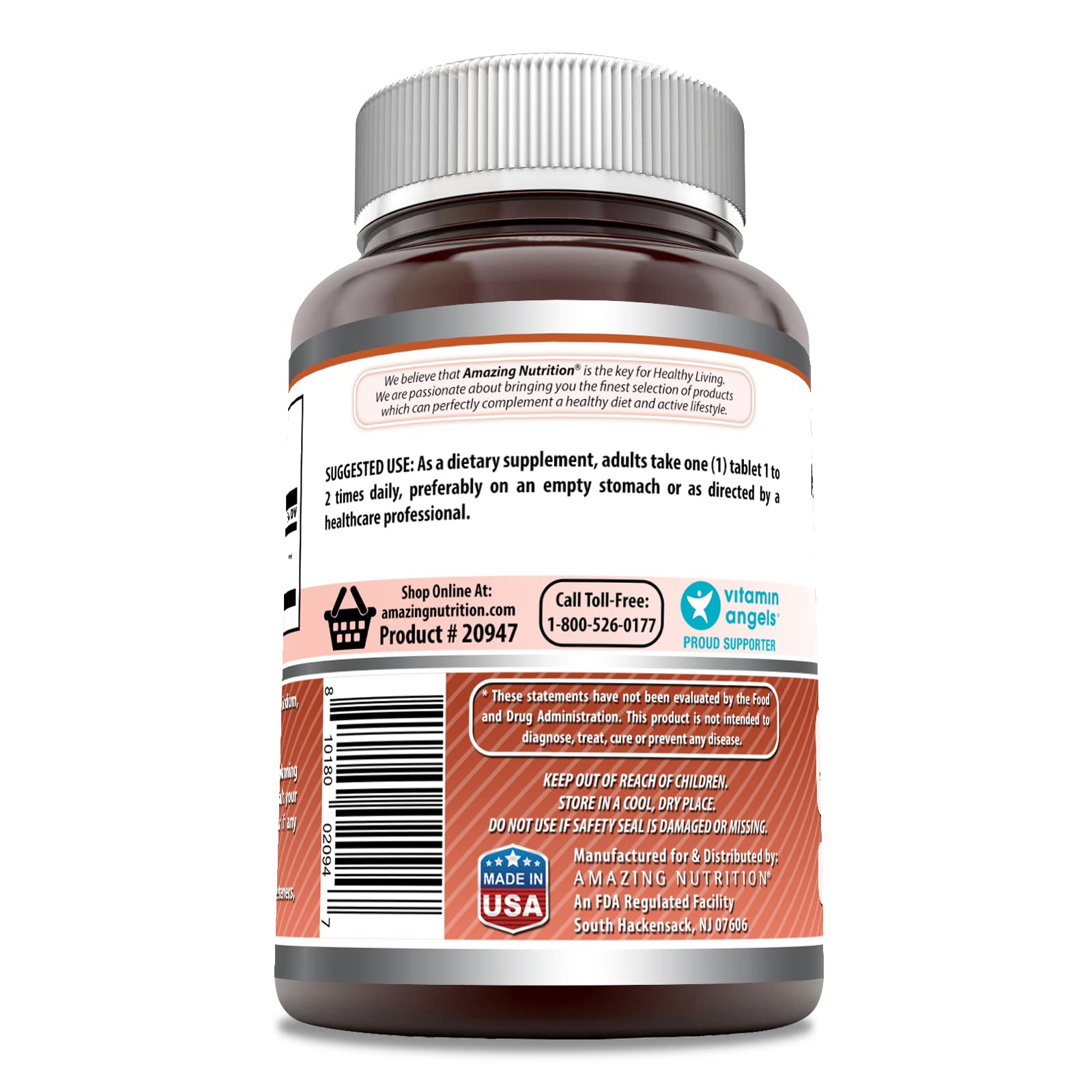 Amazing Formulas L-Lysine label highlights gluten-free and non-GMO quality