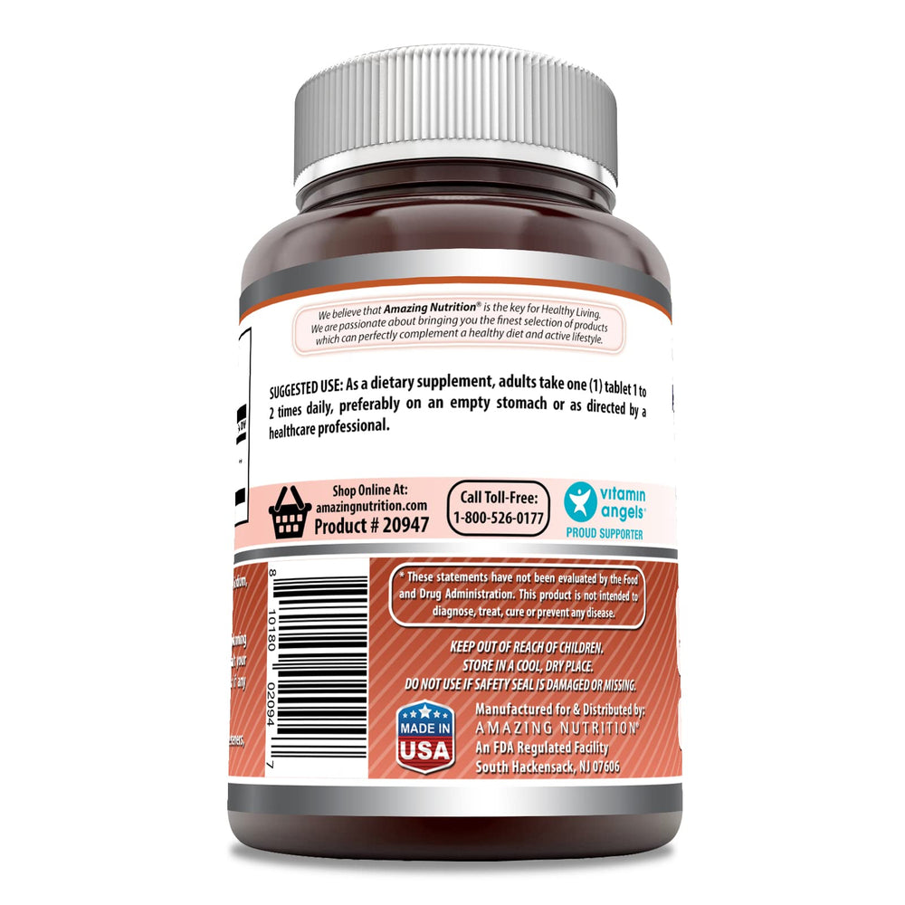Amazing Formulas L-Lysine label highlights gluten-free and non-GMO quality
