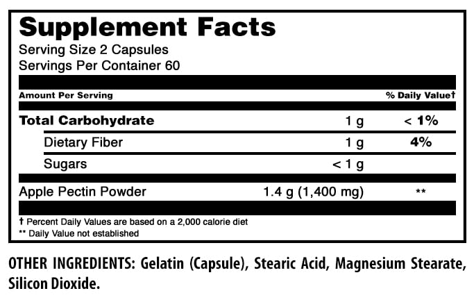 USA-made label on Amazing Nutrition Apple Pectin bottle.
