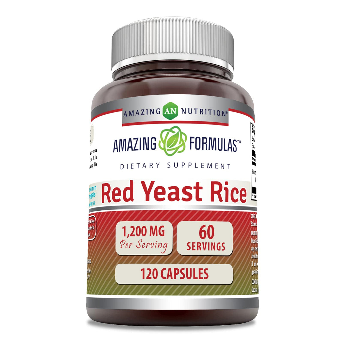 Amazing Nutrition arroz de levadura roja en bote, cápsulas fáciles de tomar para tu rutina diaria.