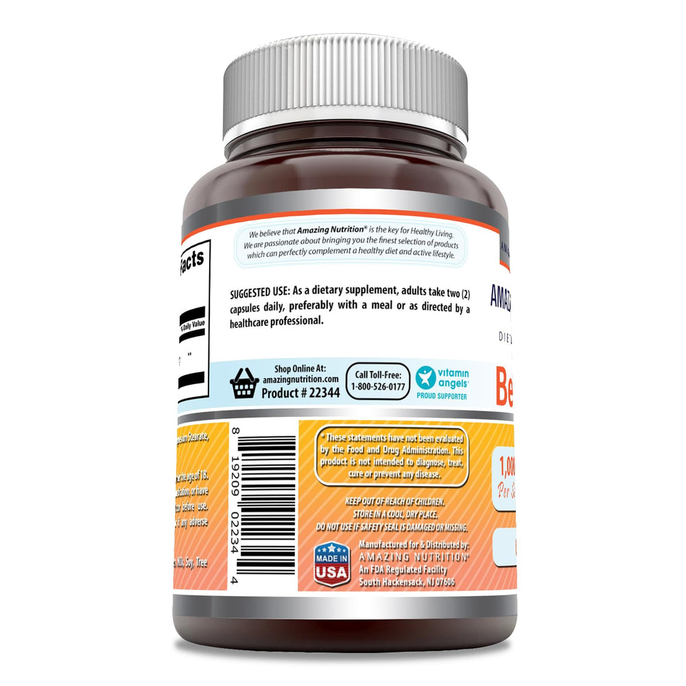 Amazing Nutrition Berberine 60 capsules label, convenient two-capsule daily serving.