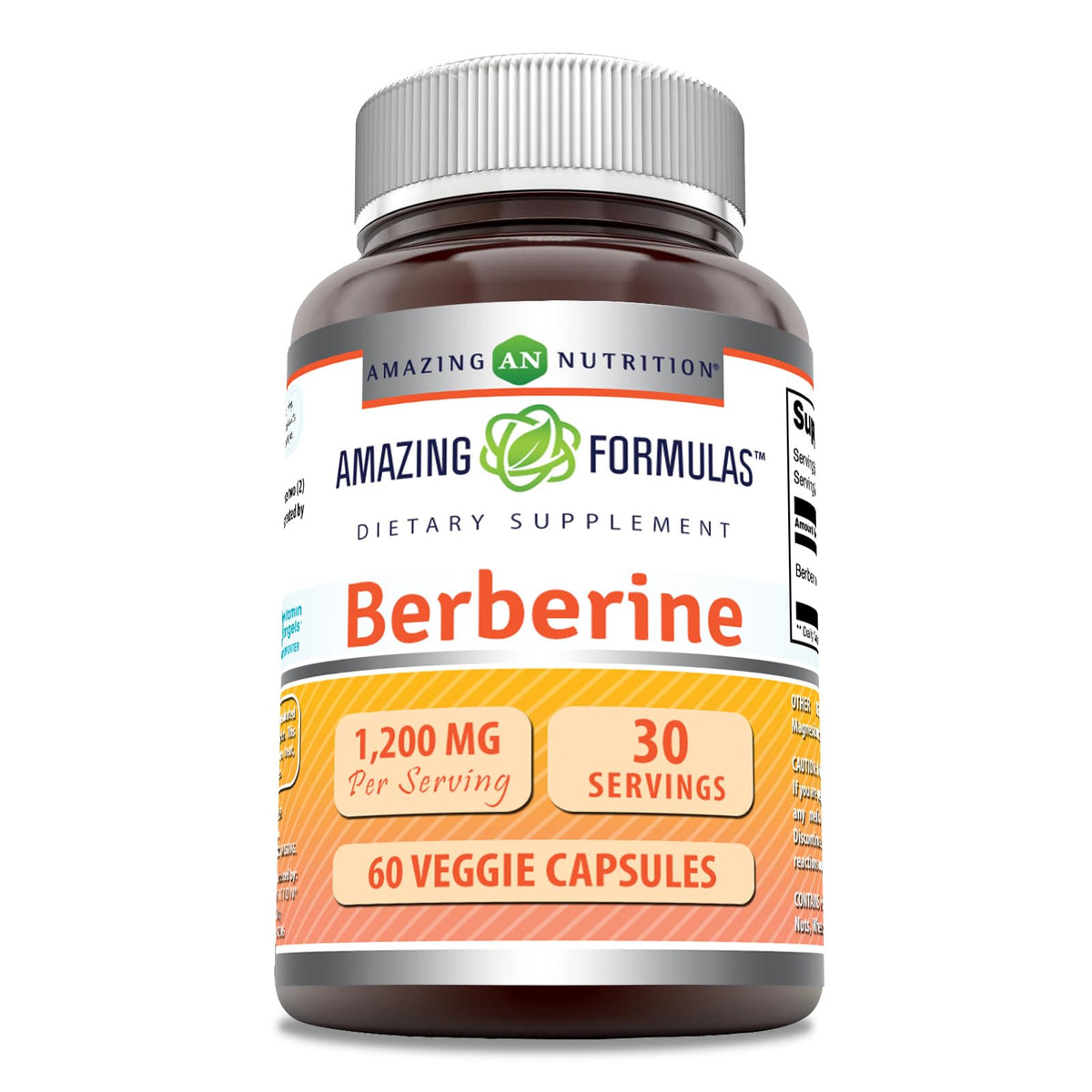 Amazing Nutrition Berberine bottle front view shows 1200 mg per serving