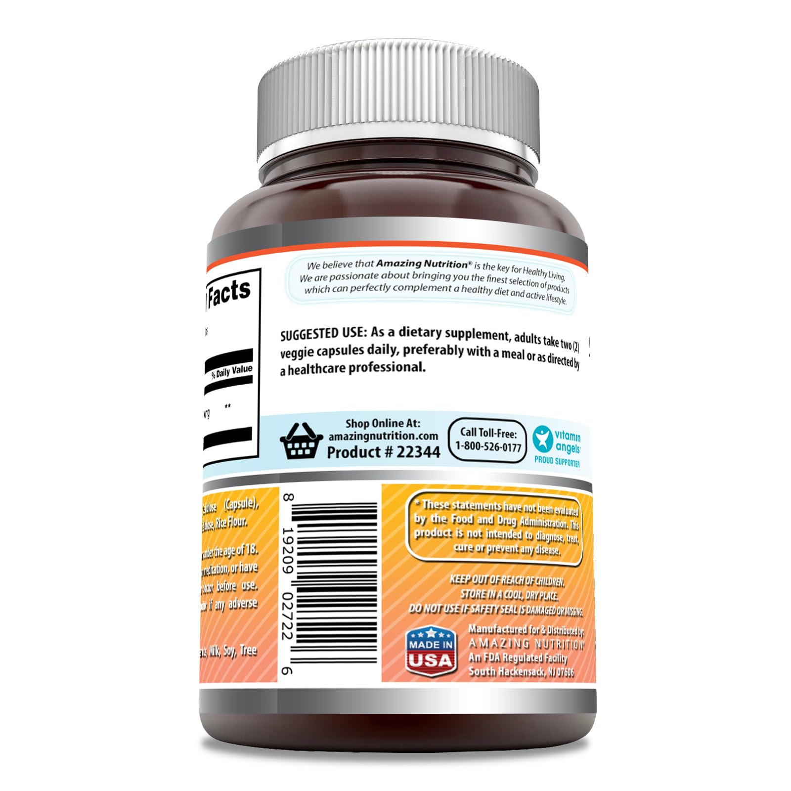Amazing Nutrition Berberine label close-up highlighting key serving size